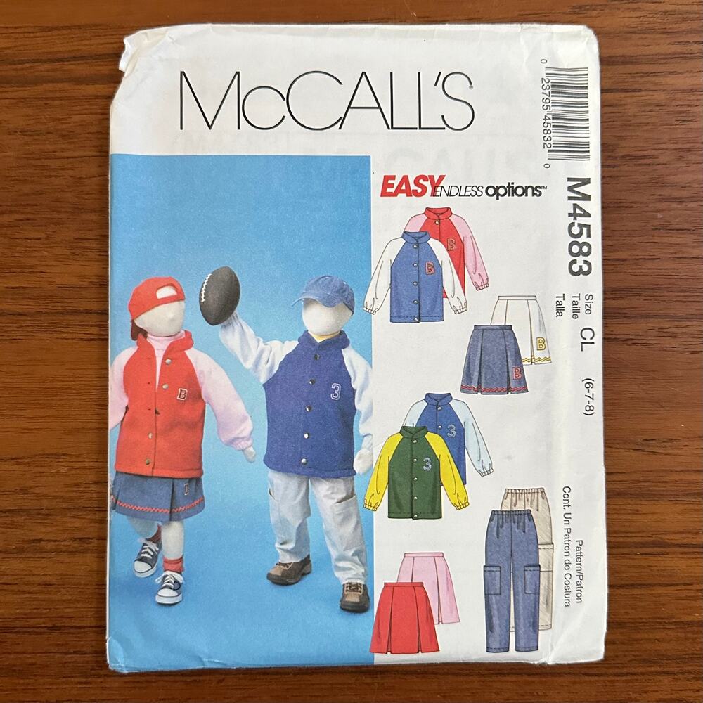 UNCUT McCall's Pattern 4583 Children's Separates Size 6-8